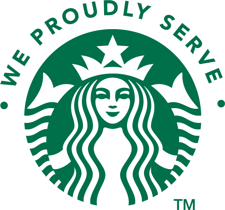 We Proudly Serve Starbucks Coffee Logo